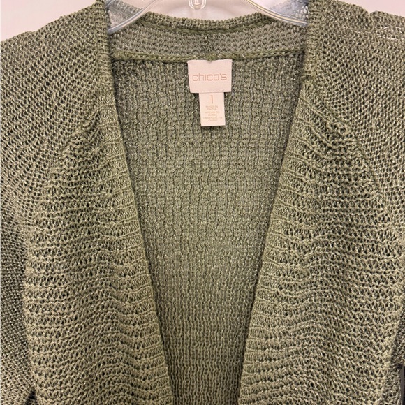 Chico’s Open Front CardiganSweater Size M Chico’s Size 1 (8-10) - Picture 2 of 5